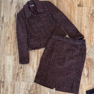 Ann Taylor Tweed Skirt Set - Deep Purple